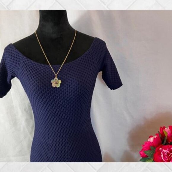 Michael Michael Kors Navy Waffle Knit Dress (ONLY) EUC  Size Medium - Picture 5 of 16
